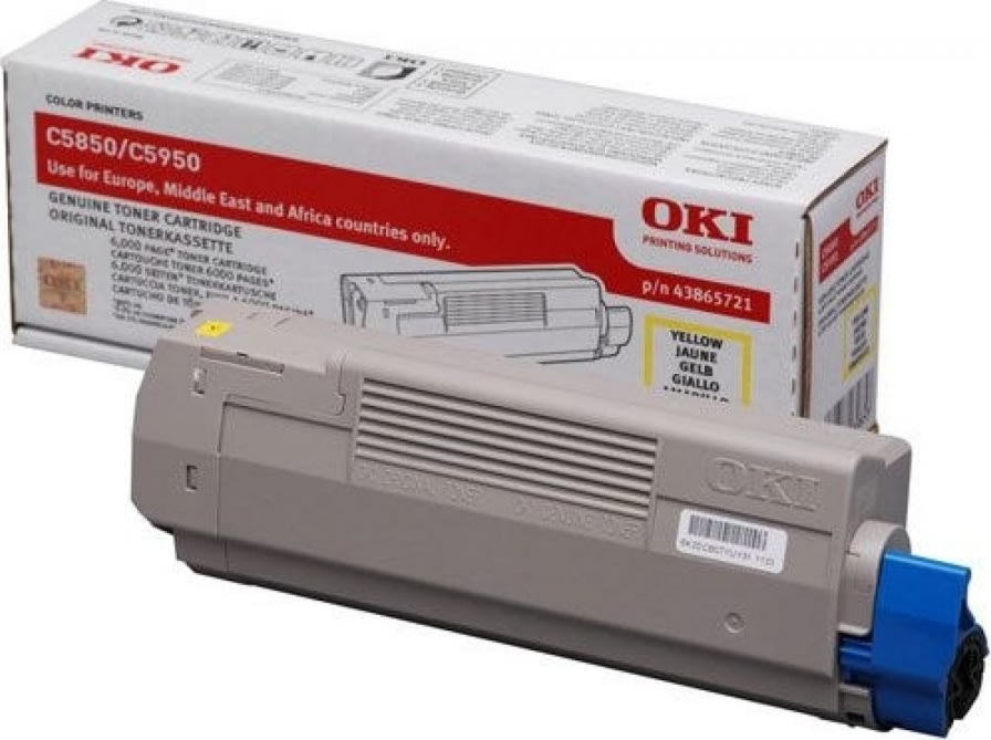 Lasertoner OKI 43865721 Gul 6000 sidor