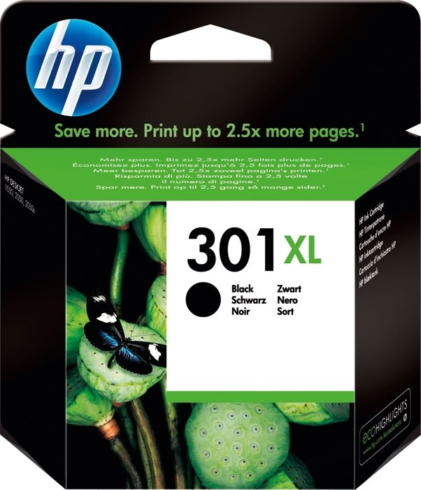 Bläckpatron HP 301XL CH563EE Svart 480 s