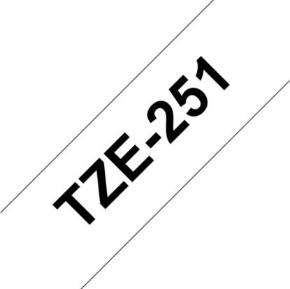 Brother TZe-251 labeltape 24mm, sort på hvid