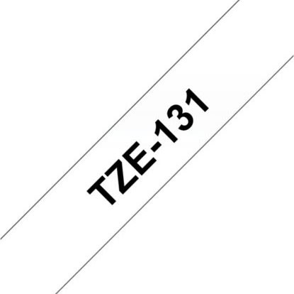Brother TZe-131 etikettape, 12 mm, svart på genoms
