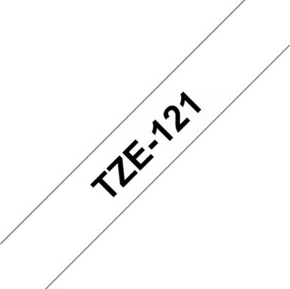Brother TZe-121 labeltape 9mm, sort på klar