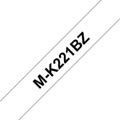 Brother M-K221BZ labeltape 9mm, sort på hvid