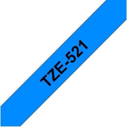 Brother TZe-521 labeltape 9mm, sort på blå