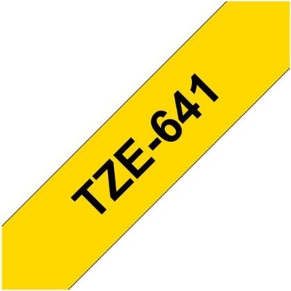Brother TZe-641 labeltape 18mm, sort på gul