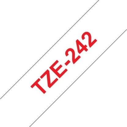 Brother TZe-242 etikettape, 18 mm, röd på vit