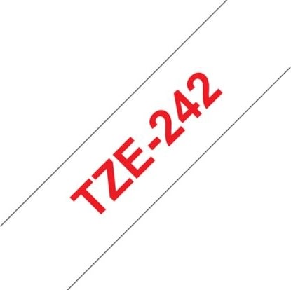 Brother TZe-242 labeltape 18mm, rød på hvid