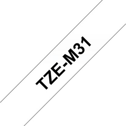 Brother TZe-M31 labeltape 12mm, sort på mat klar
