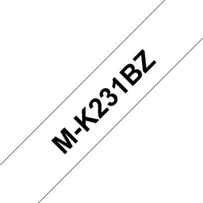 Brother M-K231BZ labeltape 12mm, sort på hvid