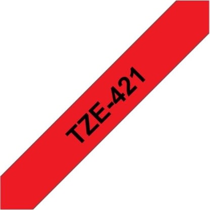 Brother TZe-421 labeltape 9mm, sort på rød