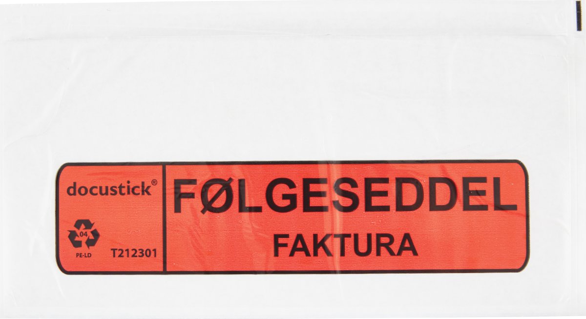 Følgeseddelslomme Følg./Fakt., C65, 1000 stk.