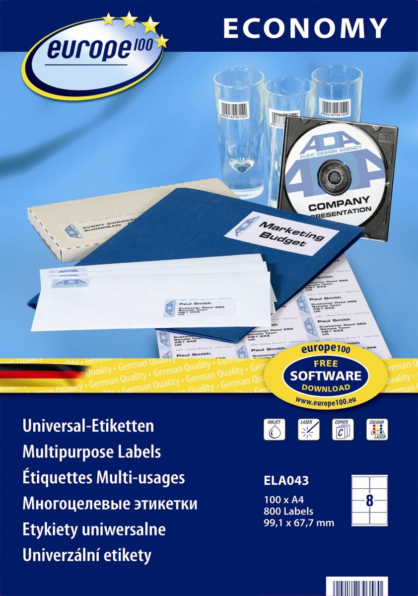 Budget Multietikett, 99,1 x 67,7 mm