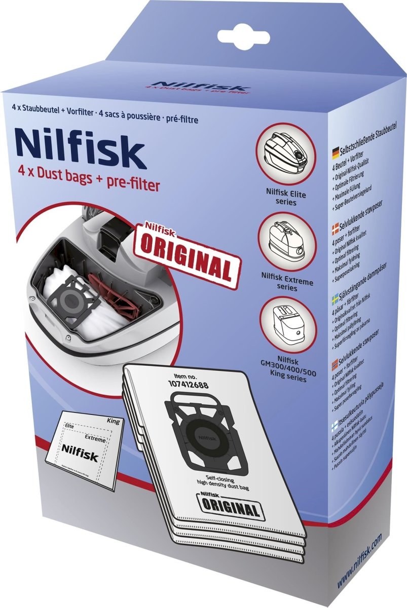 Dammsugarpåsar Nilfisk Extreme/King 4 st