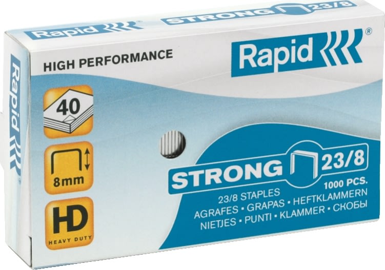 Häftklammer Rapid Strong 23/8, 1000 st