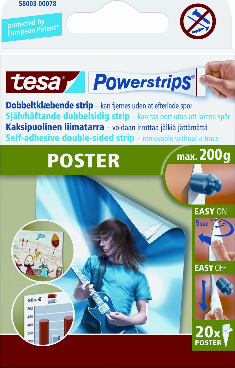 tesa Powerstrips Poster, 20 stk.