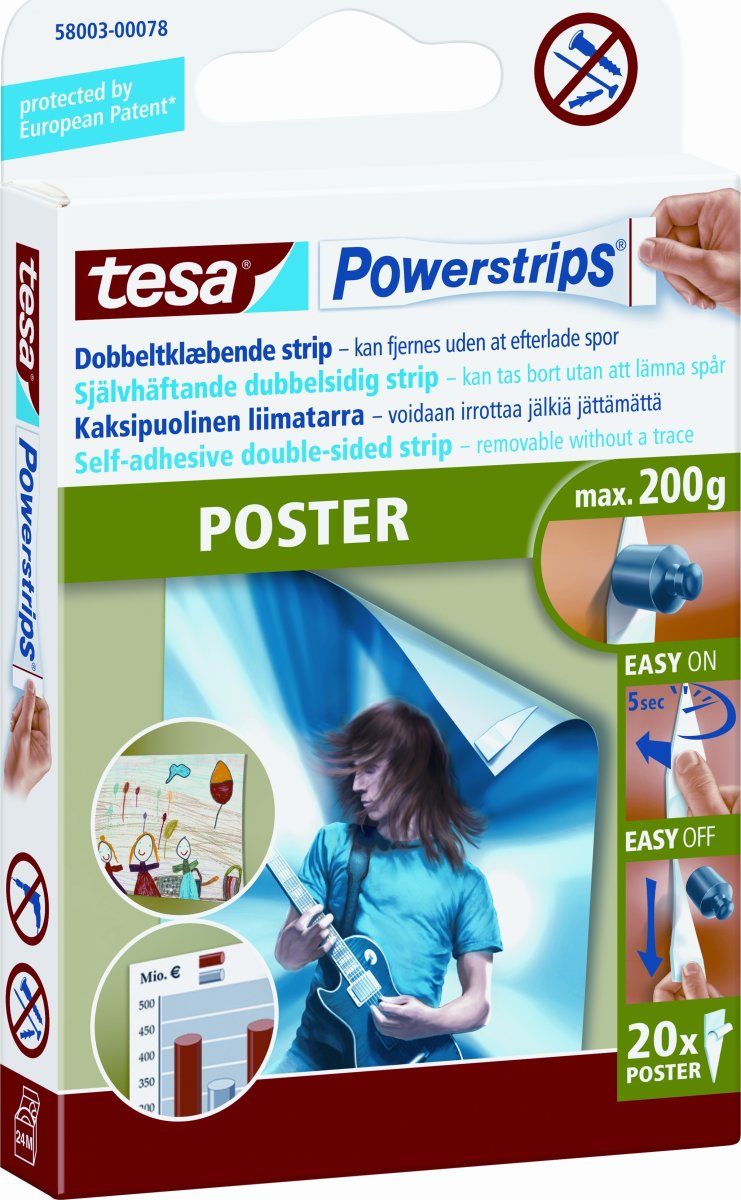 Tesa Powerstrips Poster, 20 st.