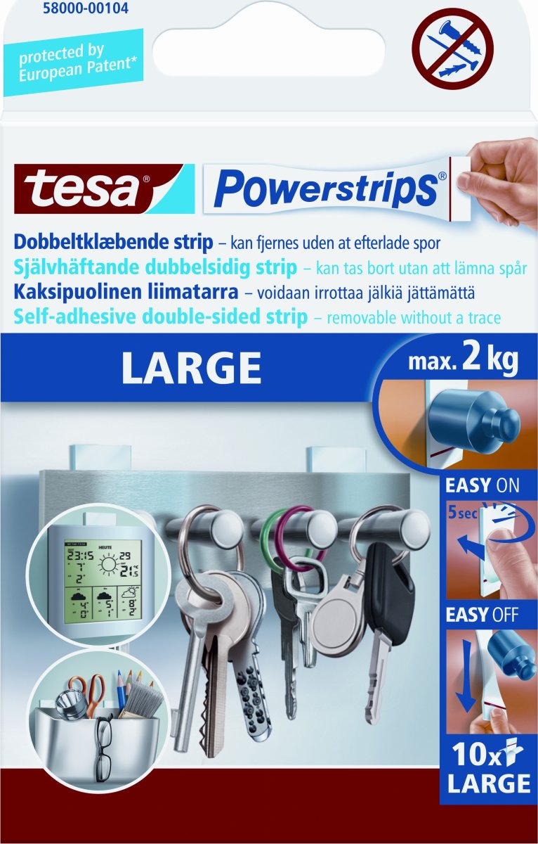 tesa Powerstrips Large, 10 stk.