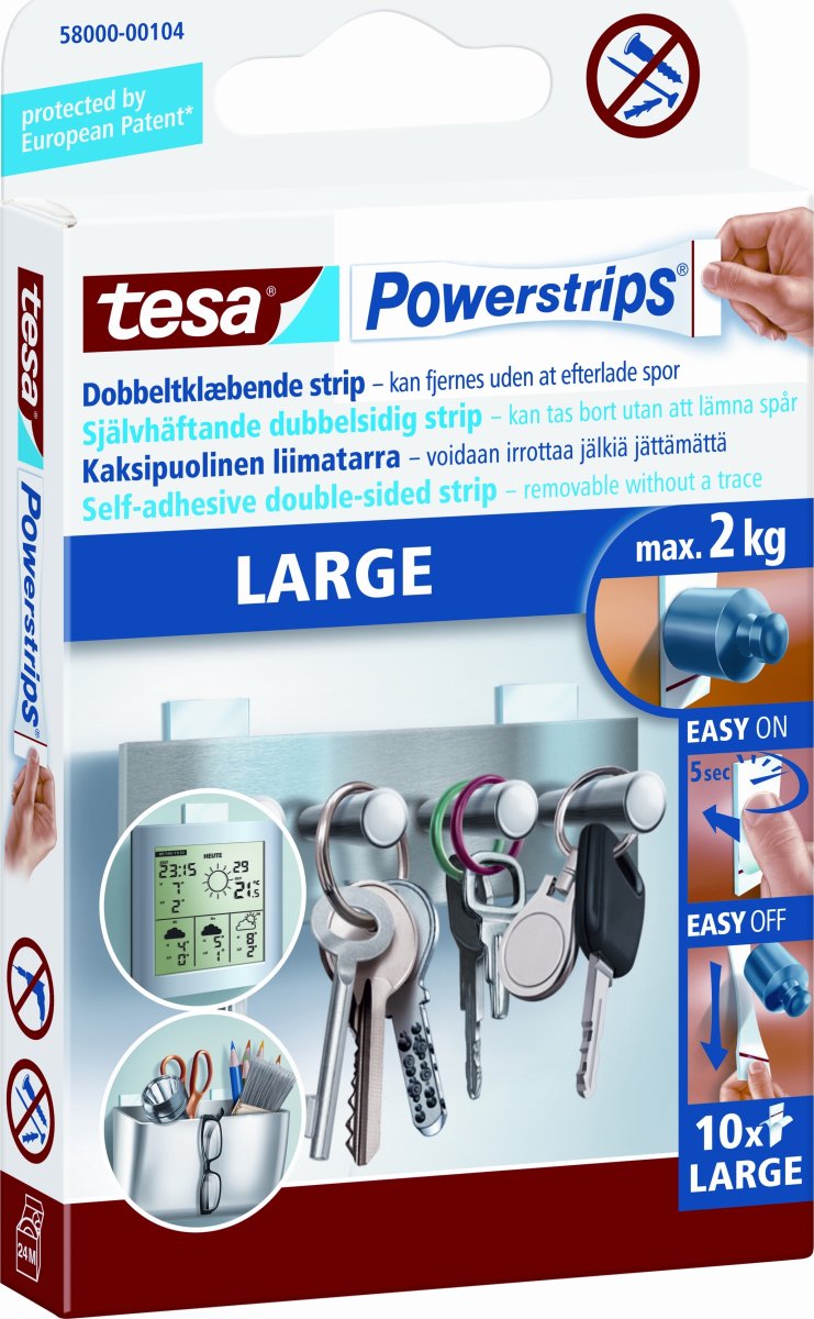 Tesa Powerstrips Large, 10 st.