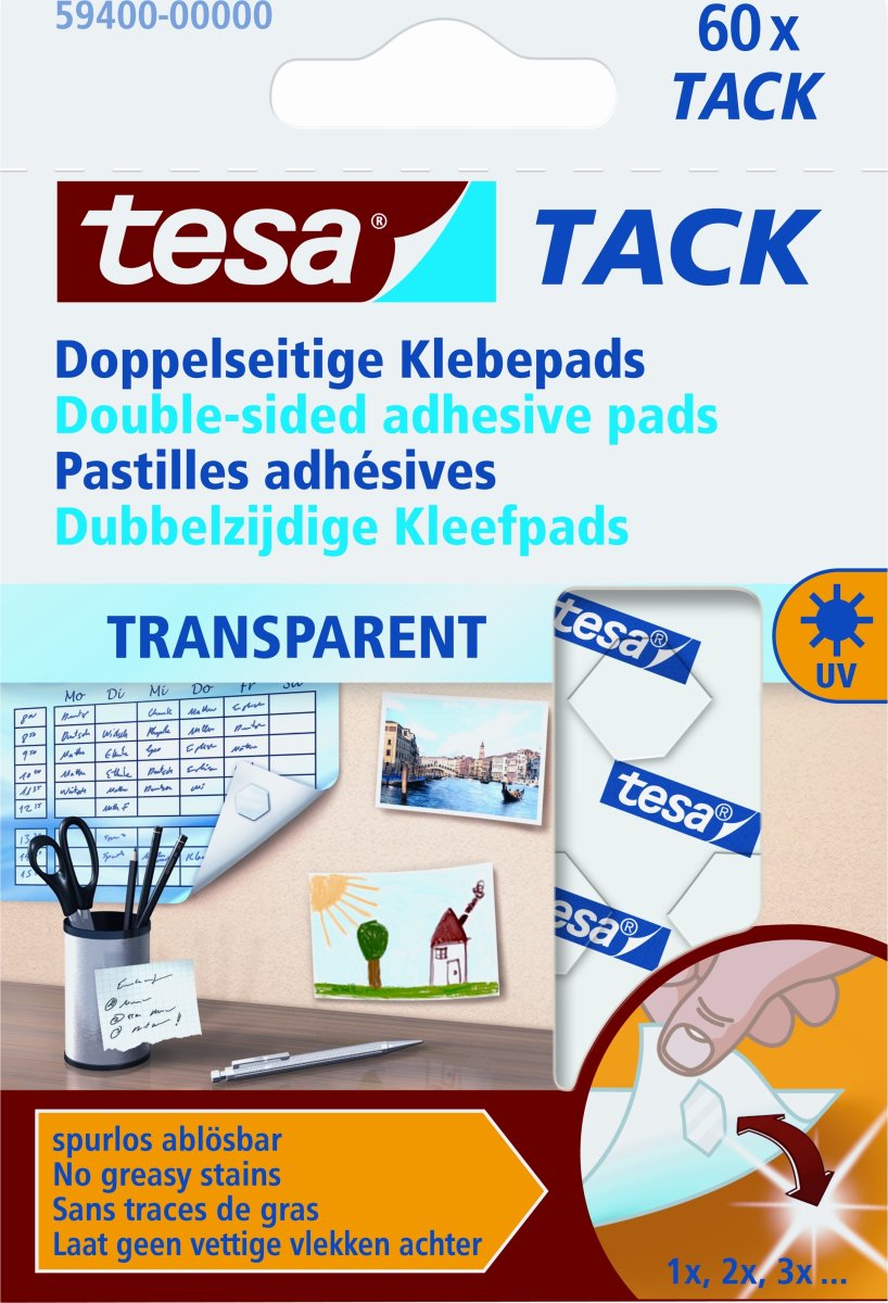 Tesa Tack dubbelhäftande fästkuddar 60 st.