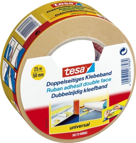 tesa Dubbelhäftande Universaltejp, 50 mm x 25 m