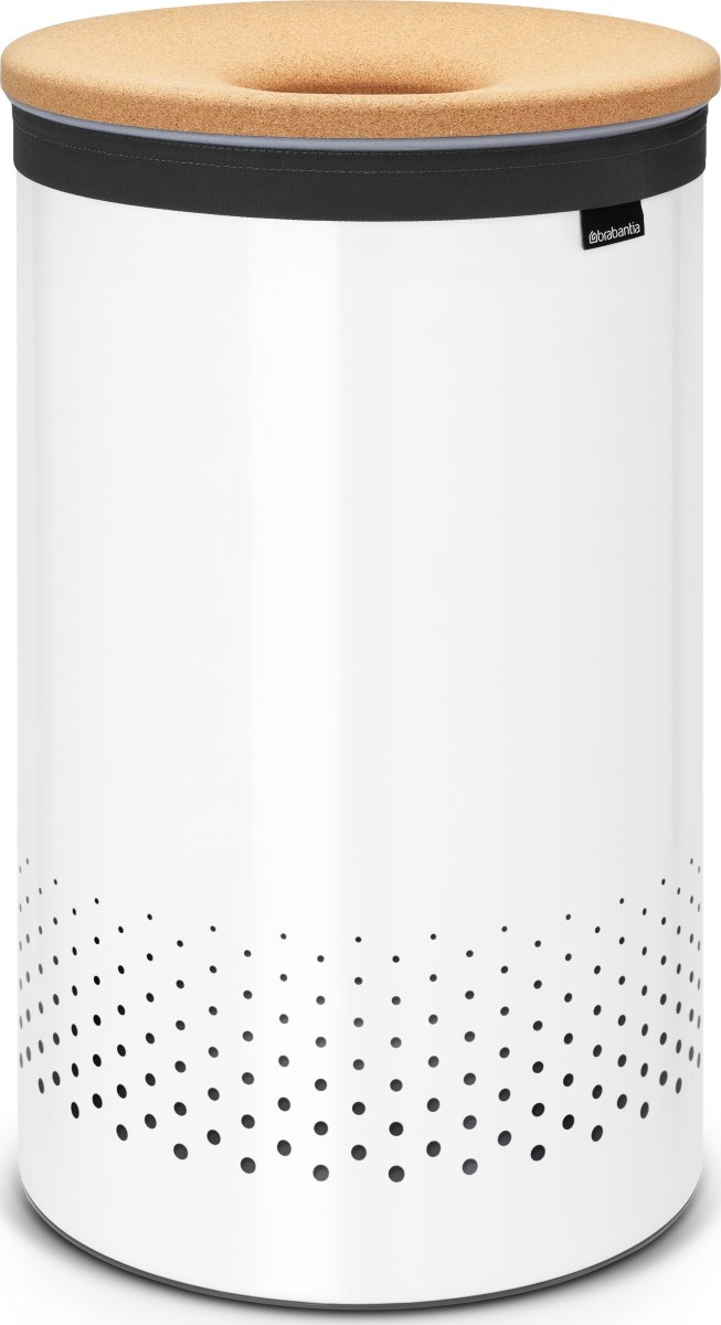 Tvättkorg Brabantia 60 L Vit med korklock