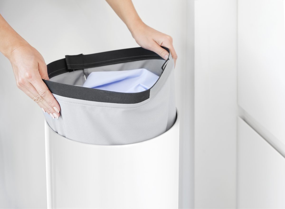 Tvättkorg Brabantia 60 L Vit med korklock