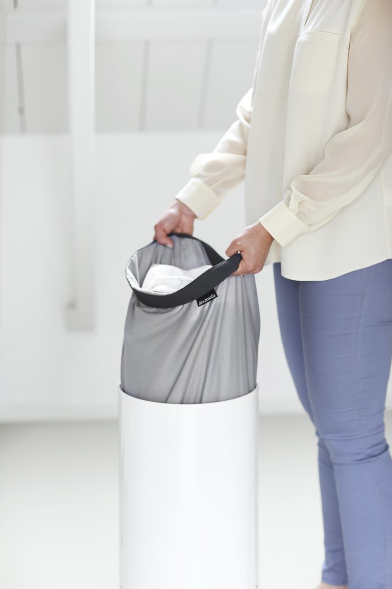 Tvättkorg Brabantia 60 L Vit med korklock