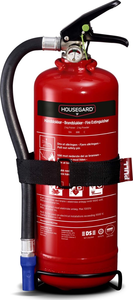 Housegard pulversläckare | 2 kg | Röd