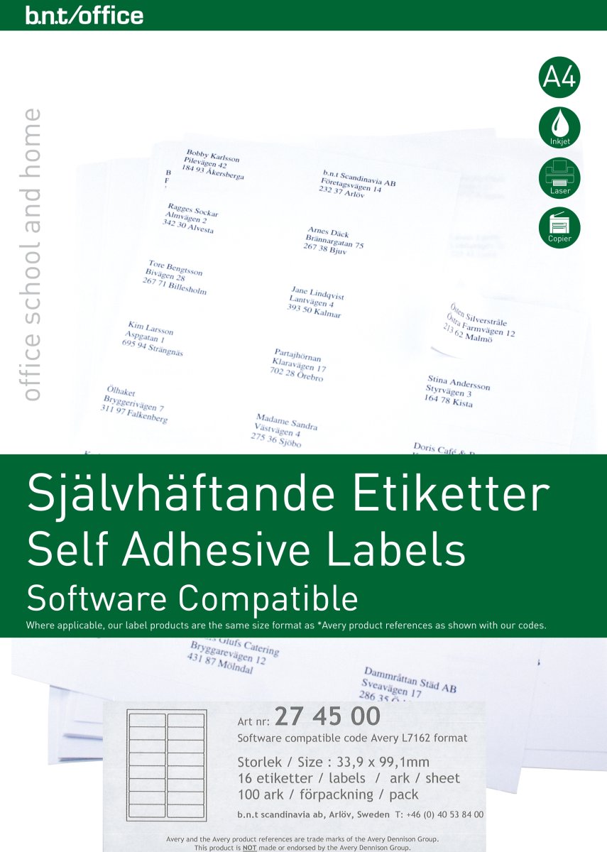 b.n.t OfficeLine Multietikett, 99,1x33,9 mm