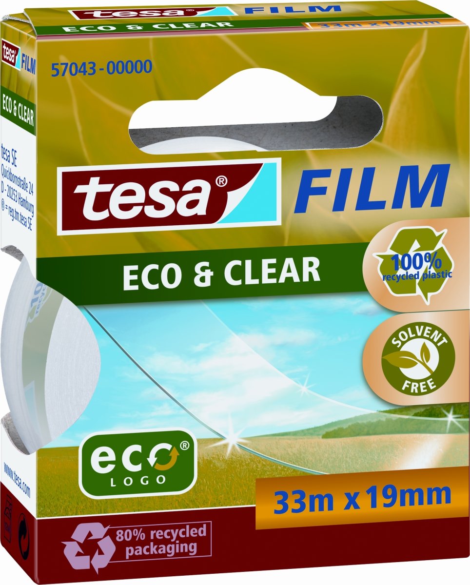Tesa ecoLogo miljövänlig kontorstejp 33 m x 19 mm