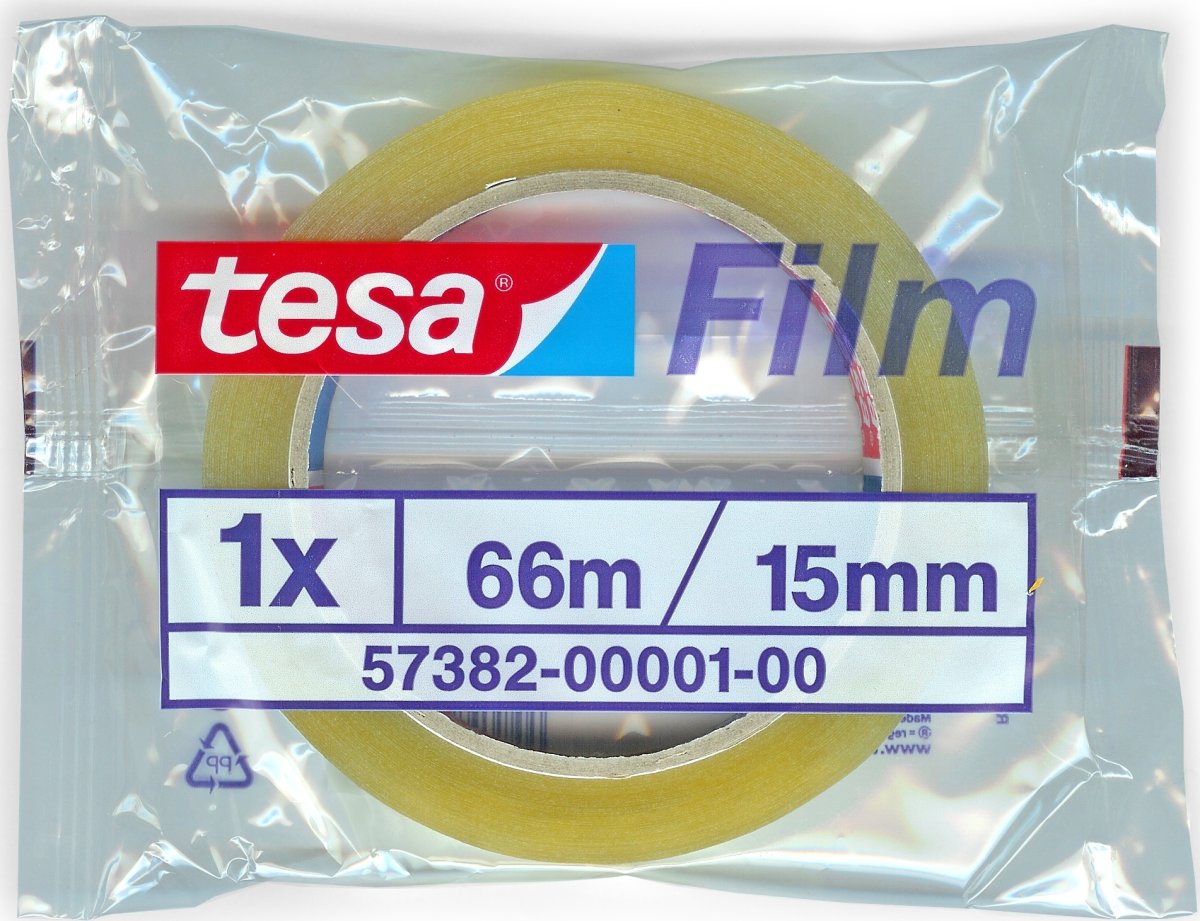 Tesa tejp 15 mm x 66 m, klar