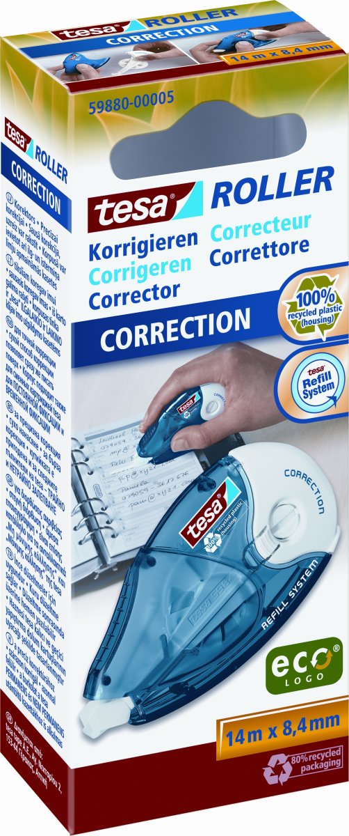 tesa ecoLogo miljövänlig korrigeringstejp, 8,4 mm.