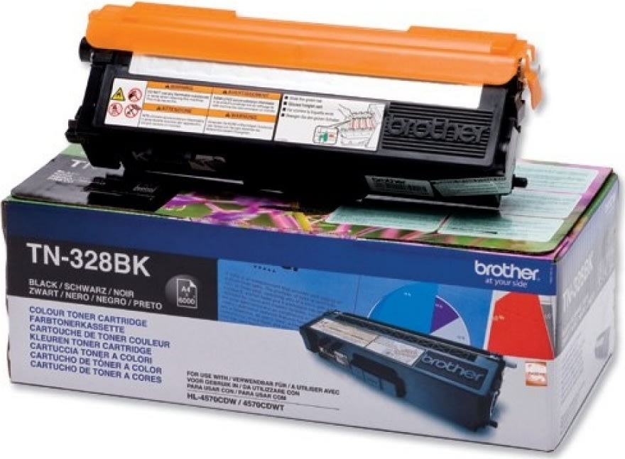 Lasertoner Brother TN328BK Svart 6000 sidor