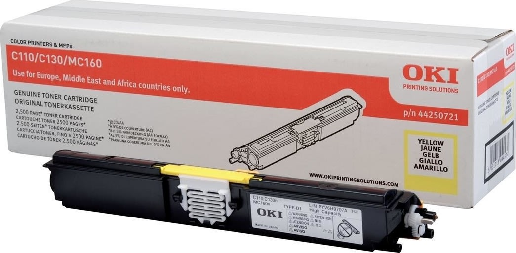 Lasertoner OKI 44250721 Gul 2500 s