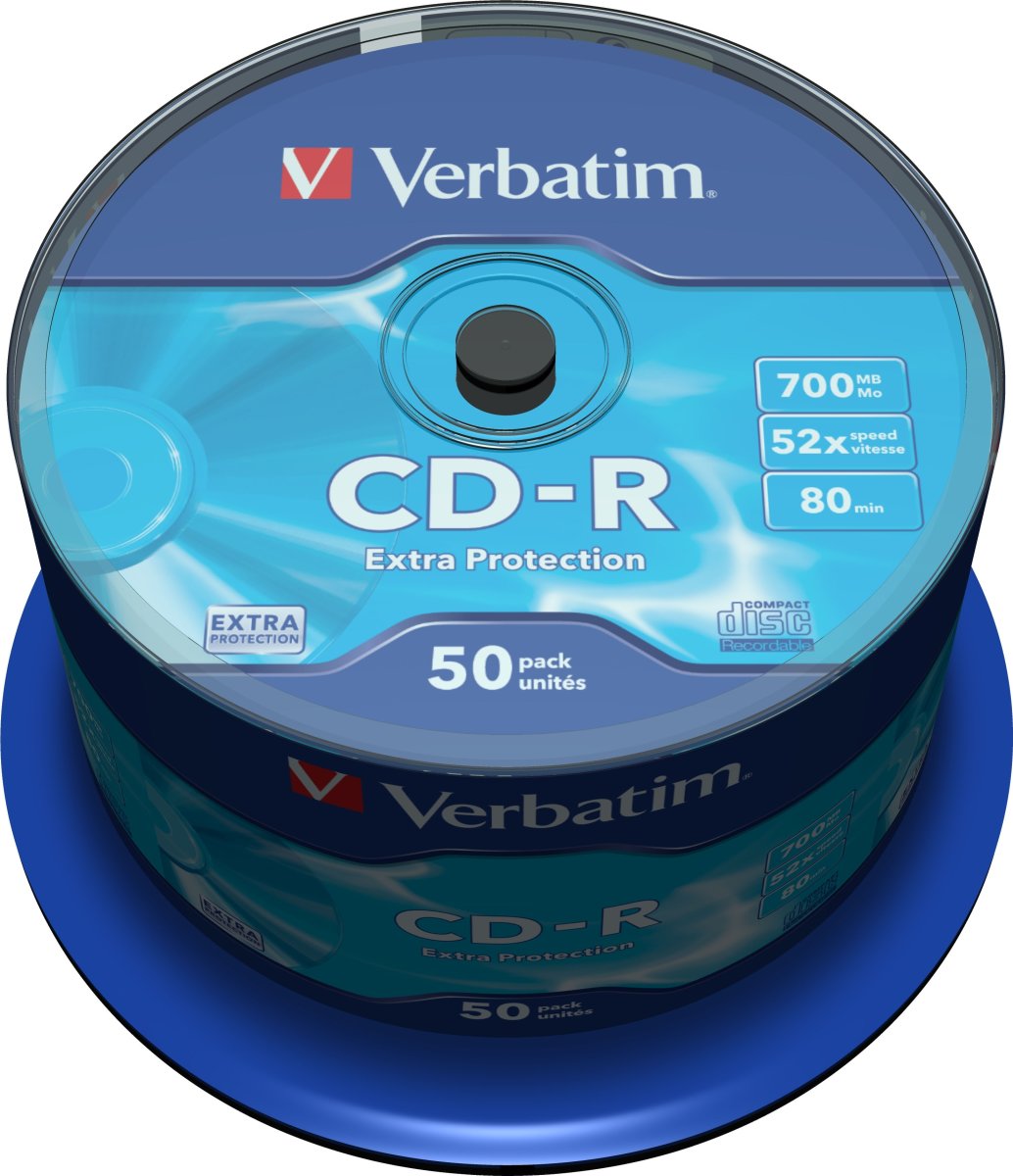 Verbatim CD-R 700 MB/80 min spindel, 50 st.