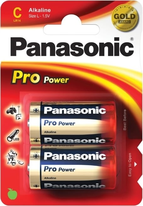 Panasonic Pro Power Gold Alkaline batterier, C, 2