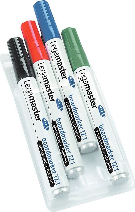 Legamaster TZ-1 whiteboardpennor, set med 4 färger