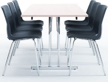 Bord med klapstel 80x120 cm, hvid laminat