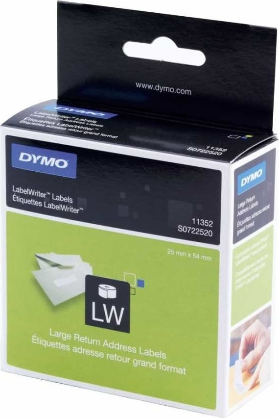 Dymo LW returadressetikett, 25x54 mm