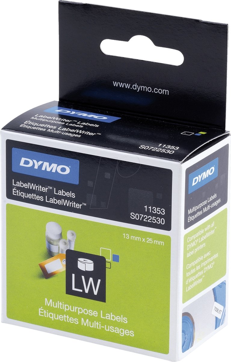 Dymo LW universaletikett, 13x25 mm