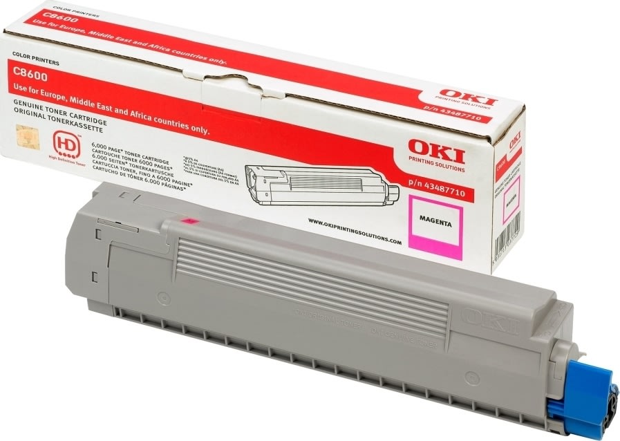 OKI 43487710 lasertoner, röd, 6000s