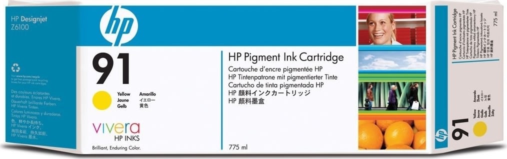 HP nr 91/C9469A bläckpatron, gul, 775 ml