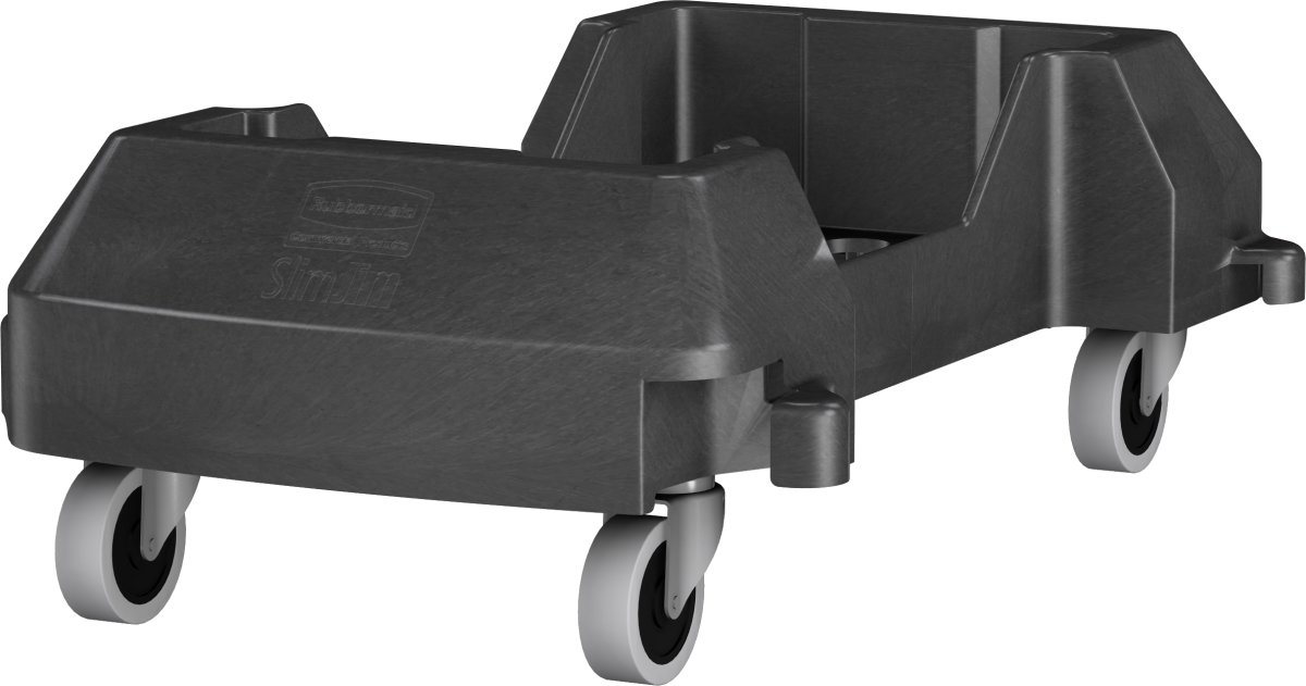 Vagn till soptunna Rubbermaid Slim Jim Svart
