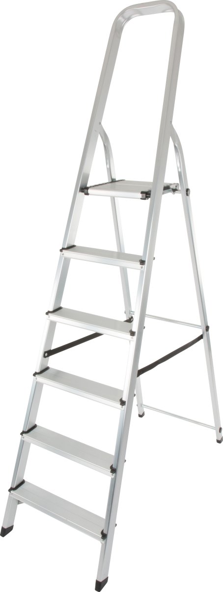 Stege 6 steg, aluminium, höjd 128 cm