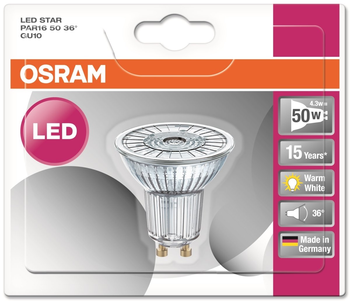 Osram LED-spotlight GU10, 4,3 W = 50 W