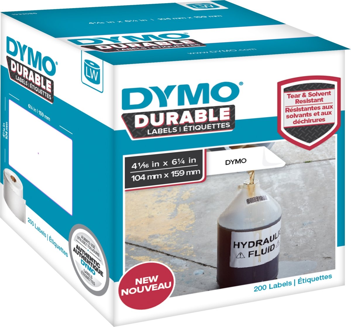 Dymo LabelWriter Durable etiketter storlek 104x159