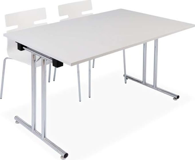 Fällbart bord 120x80 cm vit dekorlaminat/krom