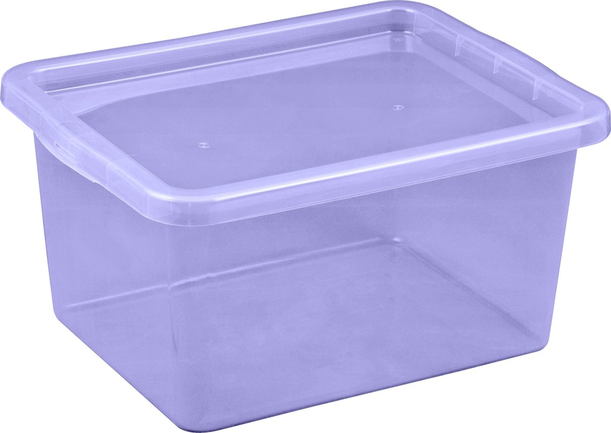 Basic plastlåda inkl. lock, 18 liter, klar
