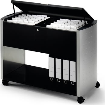 Design trolley dobbelt låg, A4/folio,Sølv/antracit