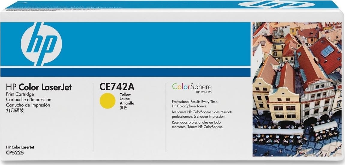 HP 307A/CE742A lasertoner, gul, 7300 s