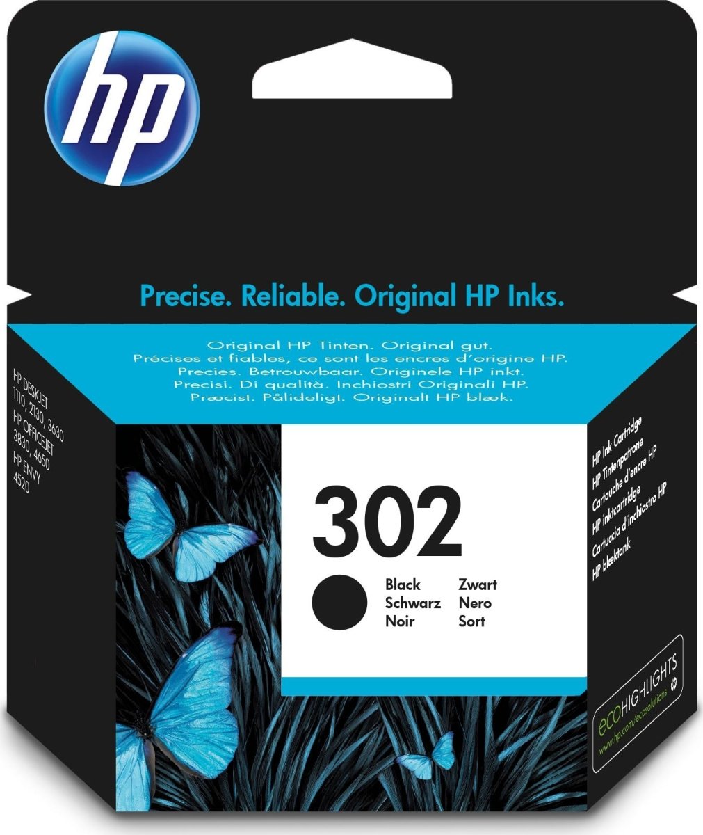 Bläckpatron HP Nr. 302/F6U66AE#UUS Svart 190 sidor